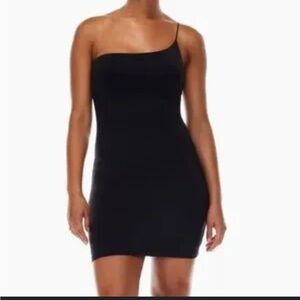 Aritzia Babaton One Shoulder Black Contour Mini Dress Size Large